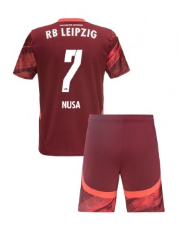 RB Leipzig Antonio Nusa #7 Dječji Gostujuci Dres kompleti 2024-25 Kratak Rukavima (+ kratke hlače)